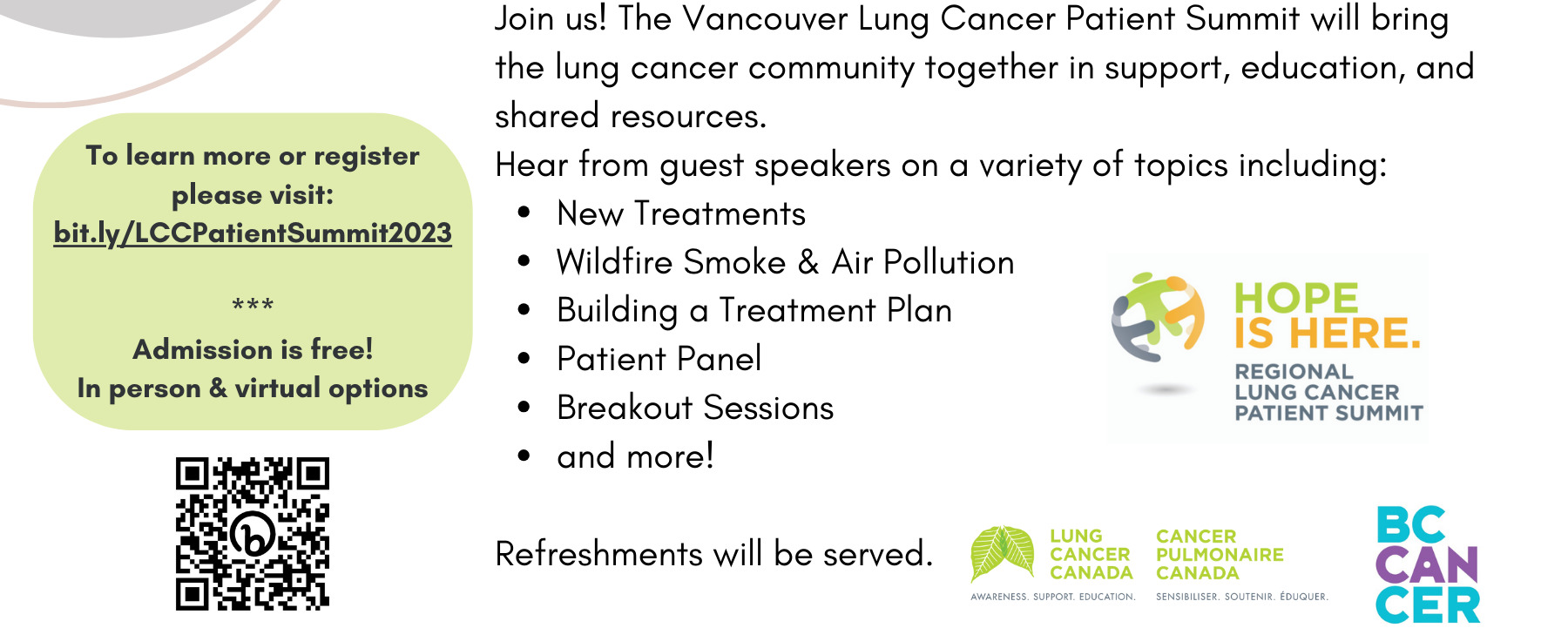Register now for the 2023 B.C. Lung Cancer Patient Summit!